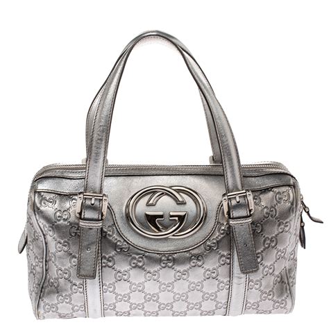 gucci bag with silver hardware|gucci silver handbag.